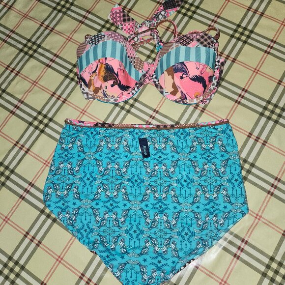 Maaji Bikini Set High Rise Padded Underwire Size S Small XS - Picture 3 of 7
